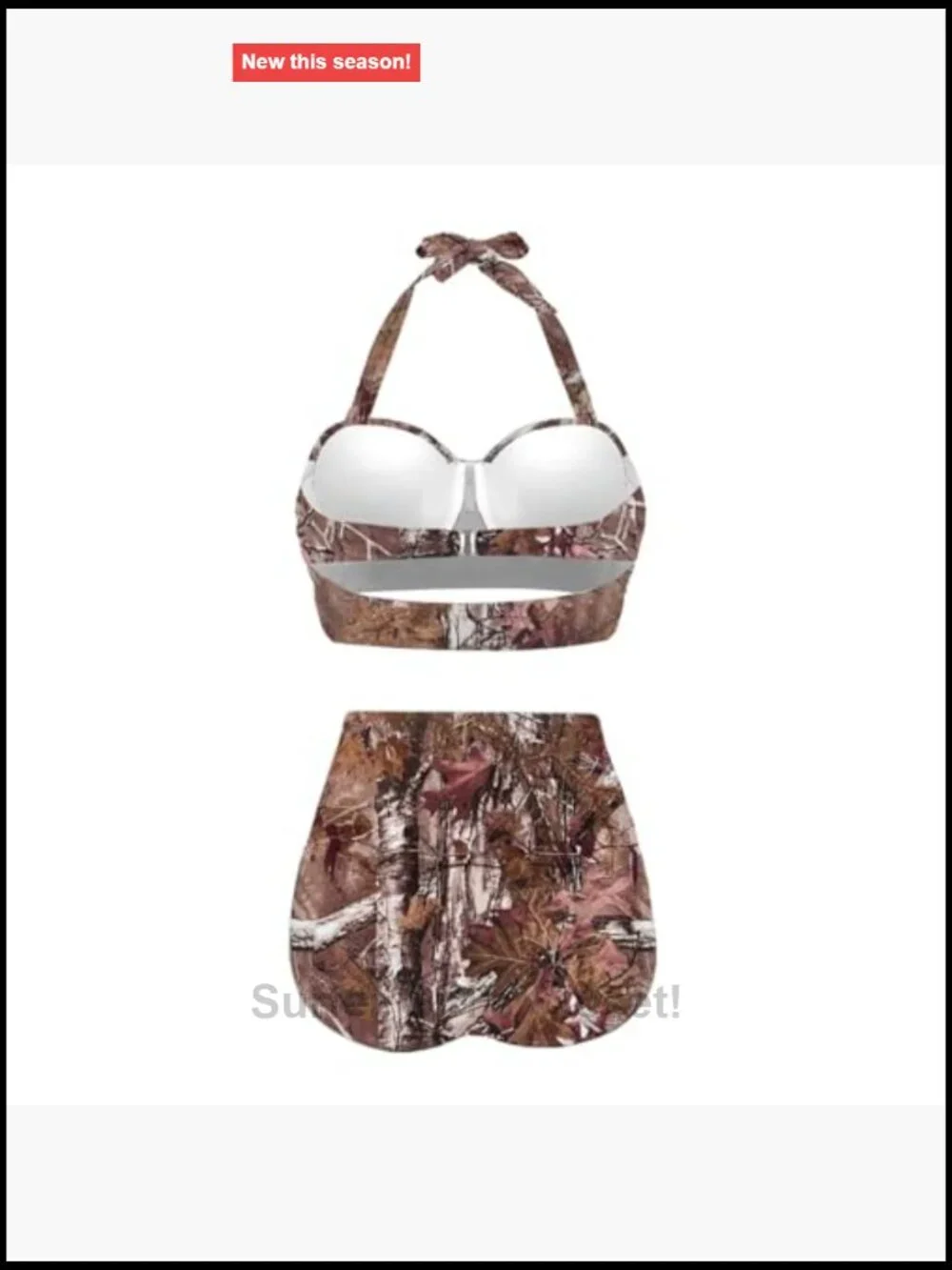 Two Piece Bikini Set High Waist Tummy Control Push Up Ruched Ruffle
